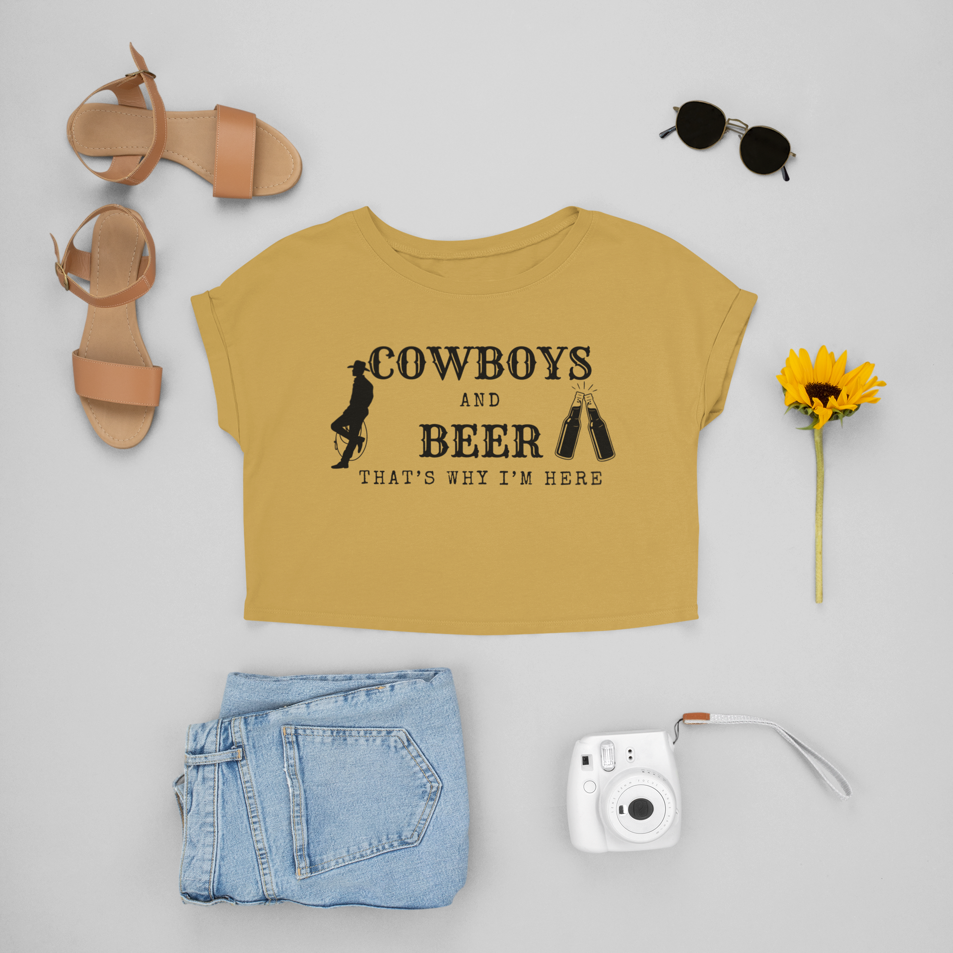Cowboys and Beer Crop Tee